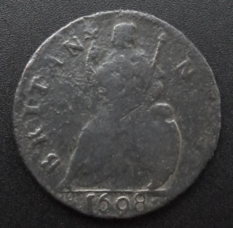 F d Farthing 1698 b Type 1 cat 3557 p 663 ER.JPG